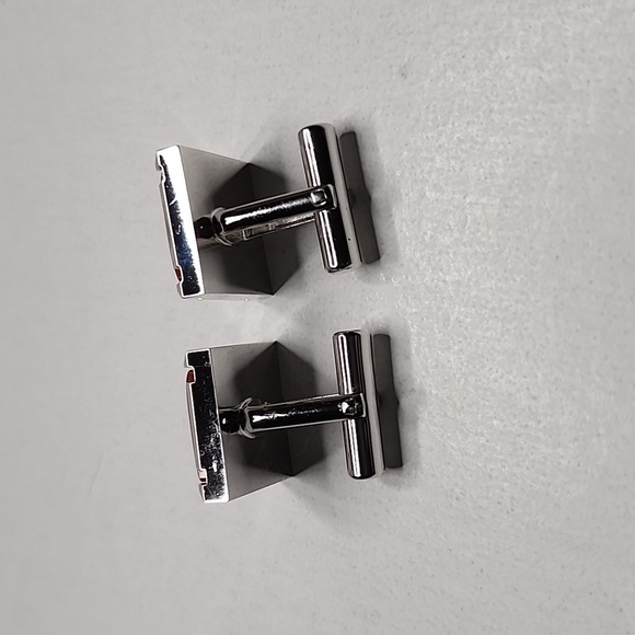 Unbranded Cufflinks set with orange Square  🟧 stone - Picture 5 of 8